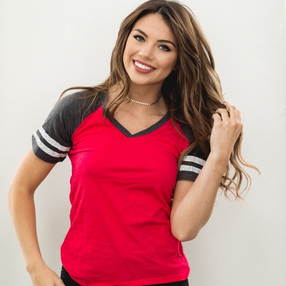 Jersey V-Neck Tee - Picture 2 of 2